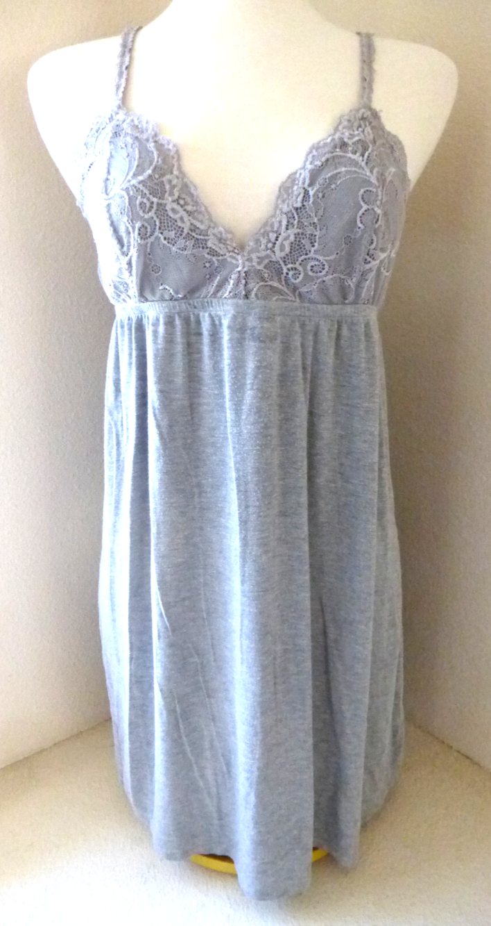 PJ Salvage Babydoll Cami Tank Top Womens Large Y2K Gray Fairy Grunge Coquette